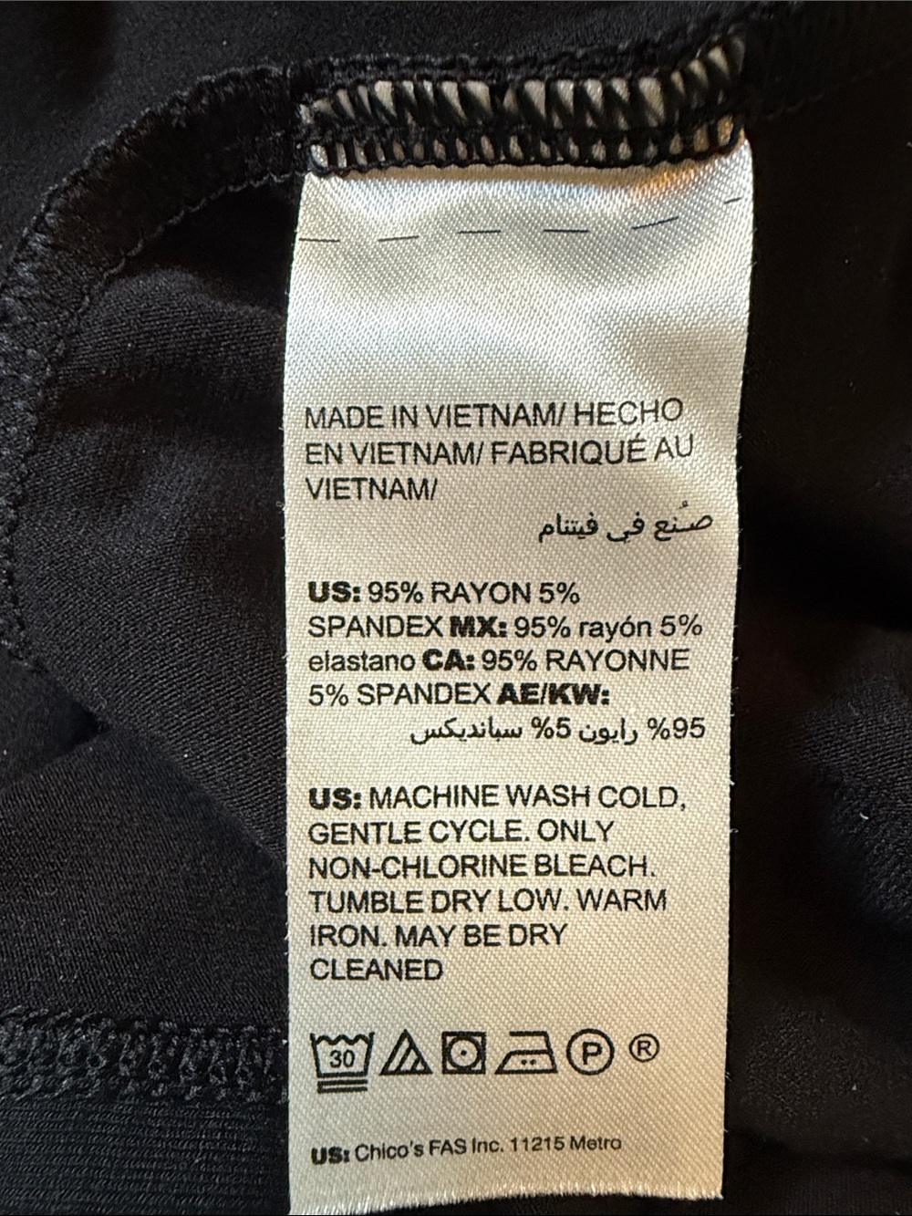 Chicos Knit Black Long Sleeve Dress Size 2 - Picture 5 of 5